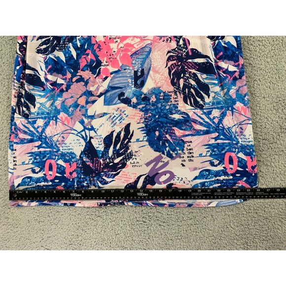 Rouge Collection Sundress 1X Flora Leaves Blue Purple Dress Rope Collar - Picture 9 of 12